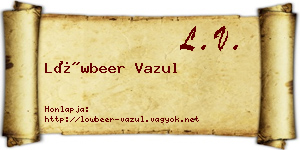 Löwbeer Vazul névjegykártya